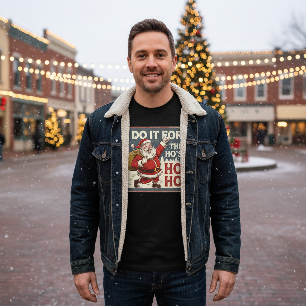 I Do It For The Ho's, Christmas, Merry Christmas, Men's Heavyweight RS Long-Sleeve T-Shirt