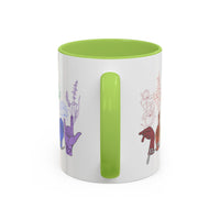 Load image into Gallery viewer, Rainbow ASL Hands with Flowers Mug | Accent Coffee Mug