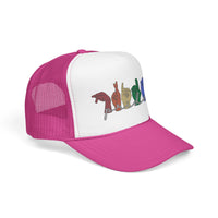 Load image into Gallery viewer, Pride ASL Hands Foam Trucker Hat | Rainbow Sign Language Cap
