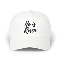 Load image into Gallery viewer, He Is Risen Dad Cap — Christian Easter Embroidered Baseball Hat