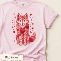 Load image into Gallery viewer, Floral Wolf Valentine Shirt