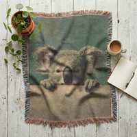 Load image into Gallery viewer, Koala Baby Blanket – Handwoven Cotton Animal Theme Nursery Gift