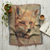 Load image into Gallery viewer, Fox Throw Blanket – Woven Vintage Tapestry for Woodland Nursery