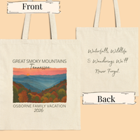 Load image into Gallery viewer, Great Smoky Mountains National Park Tote Bag – Personalized Canvas Mountain Souvenir