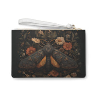 Load image into Gallery viewer, Vintage Moth Illustration Clutch Bag | Botanical Floral Motif