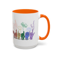Load image into Gallery viewer, Rainbow ASL Hands with Flowers Mug | Accent Coffee Mug