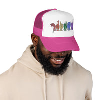 Load image into Gallery viewer, Pride ASL Hands Foam Trucker Hat | Rainbow Sign Language Cap