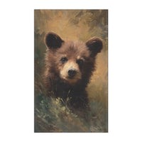 Load image into Gallery viewer, Brown Bear Cub Painting Tea Towel | Rustic Woodland Kitchen Towel