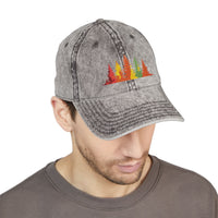 Load image into Gallery viewer, Vintage Embroidered Fall Trees Cap — Washed Grey Dad Hat
