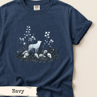 Load image into Gallery viewer, White Wolf Shirt Dark Forest Gothic Nature Art