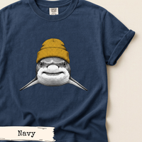 Load image into Gallery viewer, Shark Beanie Shirt Funny Coastal Adventure Great White Tee