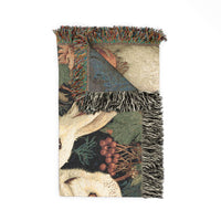 Load image into Gallery viewer, Barn Owl and Rabbit Woven Blanket | Vintage Tapestry Animal Throw