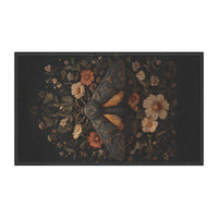 Load image into Gallery viewer, Vintage Moth Floral Tea Towel | Dark Botanical Kitchen Linen
