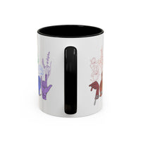 Load image into Gallery viewer, Rainbow ASL Hands with Flowers Mug | Accent Coffee Mug