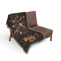 Load image into Gallery viewer, Vintage Floral Tapestry Woven Blanket | Antique Bloom Throw