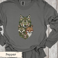 Load image into Gallery viewer, Nature Wall Art Woodland Animal Print Fox Wolf Otter Botanical Illustration Forest Wildlife Design Cottagecore Home Styling Intricate Floral Foliage Pattern Perfect Nature Lover Gift Rustic Wall Display Cabin Art Print Hiker Present Outdoor