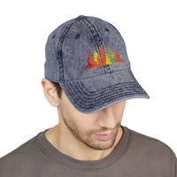 Load image into Gallery viewer, Vintage Embroidered Fall Trees Cap — Washed Grey Dad Hat