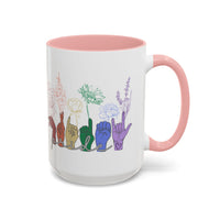 Load image into Gallery viewer, Rainbow ASL Hands with Flowers Mug | Accent Coffee Mug