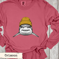 Load image into Gallery viewer, Shark Beanie Shirt Funny Coastal Adventure Great White Tee