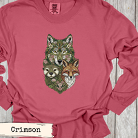 Load image into Gallery viewer, Woodland Animal Art – Botanical Fox Wolf Otter Nature Print