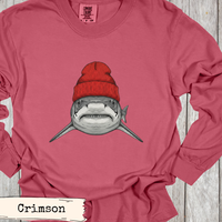 Load image into Gallery viewer, Tiger Shark Beanie Shirt Funny Coastal Adventure Ocean Art