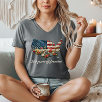 Load image into Gallery viewer, USA Flag 250 Shirt - Patriotic V Neck Shirt