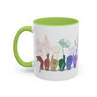Load image into Gallery viewer, Rainbow ASL Hands with Flowers Mug | Accent Coffee Mug