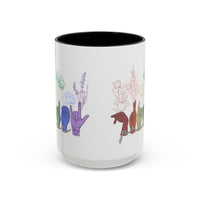 Load image into Gallery viewer, Rainbow ASL Hands with Flowers Mug | Accent Coffee Mug