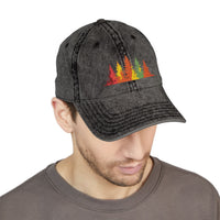 Load image into Gallery viewer, Vintage Embroidered Fall Trees Cap — Washed Grey Dad Hat