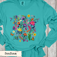 Load image into Gallery viewer, Colorful Wildlife Tshirt Wildflower Botanical Design Hummingbird Butterfly Dragonfly Graphics Nature Lover Casual Wear Pollinator Supporter Shirt Vibrant Floral Pattern Outdoor Enthusiast Gift Garden Lover Fashion Whimsical Blooms Artwork