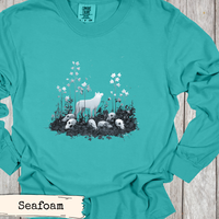 Load image into Gallery viewer, White Wolf Shirt Dark Forest Gothic Nature Art