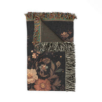 Load image into Gallery viewer, Vintage Floral Tapestry Woven Blanket | Antique Bloom Throw