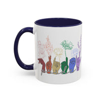 Load image into Gallery viewer, Rainbow ASL Hands with Flowers Mug | Accent Coffee Mug
