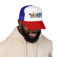 Load image into Gallery viewer, Pride ASL Hands Foam Trucker Hat | Rainbow Sign Language Cap