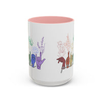 Load image into Gallery viewer, Rainbow ASL Hands with Flowers Mug | Accent Coffee Mug