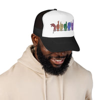 Load image into Gallery viewer, Pride ASL Hands Foam Trucker Hat | Rainbow Sign Language Cap