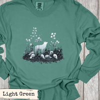 Load image into Gallery viewer, White Wolf Shirt Dark Forest Gothic Nature Art