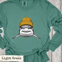 Load image into Gallery viewer, Shark Beanie Shirt Funny Coastal Adventure Great White Tee