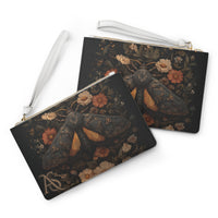 Load image into Gallery viewer, Vintage Moth Illustration Clutch Bag | Botanical Floral Motif