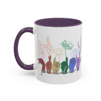 Load image into Gallery viewer, Rainbow ASL Hands with Flowers Mug | Accent Coffee Mug