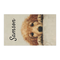 Load image into Gallery viewer, Personalized Golden Retriever Puppy Tea Towel | Cotton Kitchen Towel