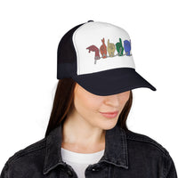 Load image into Gallery viewer, Pride ASL Hands Foam Trucker Hat | Rainbow Sign Language Cap