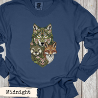 Load image into Gallery viewer, Woodland Animal Art – Botanical Fox Wolf Otter Nature Print