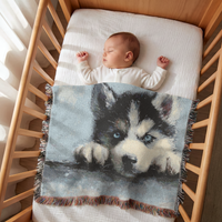 Load image into Gallery viewer, Custom Pet Blanket – Personalized Name Embroidered Woven Cotton
