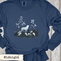Load image into Gallery viewer, White Wolf Shirt Dark Forest Gothic Nature Art