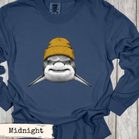 Load image into Gallery viewer, Shark Beanie Shirt Funny Coastal Adventure Great White Tee