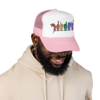 Load image into Gallery viewer, Pride ASL Hands Foam Trucker Hat | Rainbow Sign Language Cap