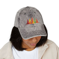Load image into Gallery viewer, Vintage Embroidered Fall Trees Cap — Washed Grey Dad Hat