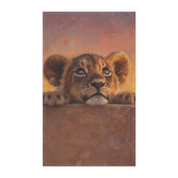 Load image into Gallery viewer, Curious Lion Cub Tea Towel | Cute Wildlife Kitchen Towel