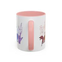 Load image into Gallery viewer, Rainbow ASL Hands with Flowers Mug | Accent Coffee Mug